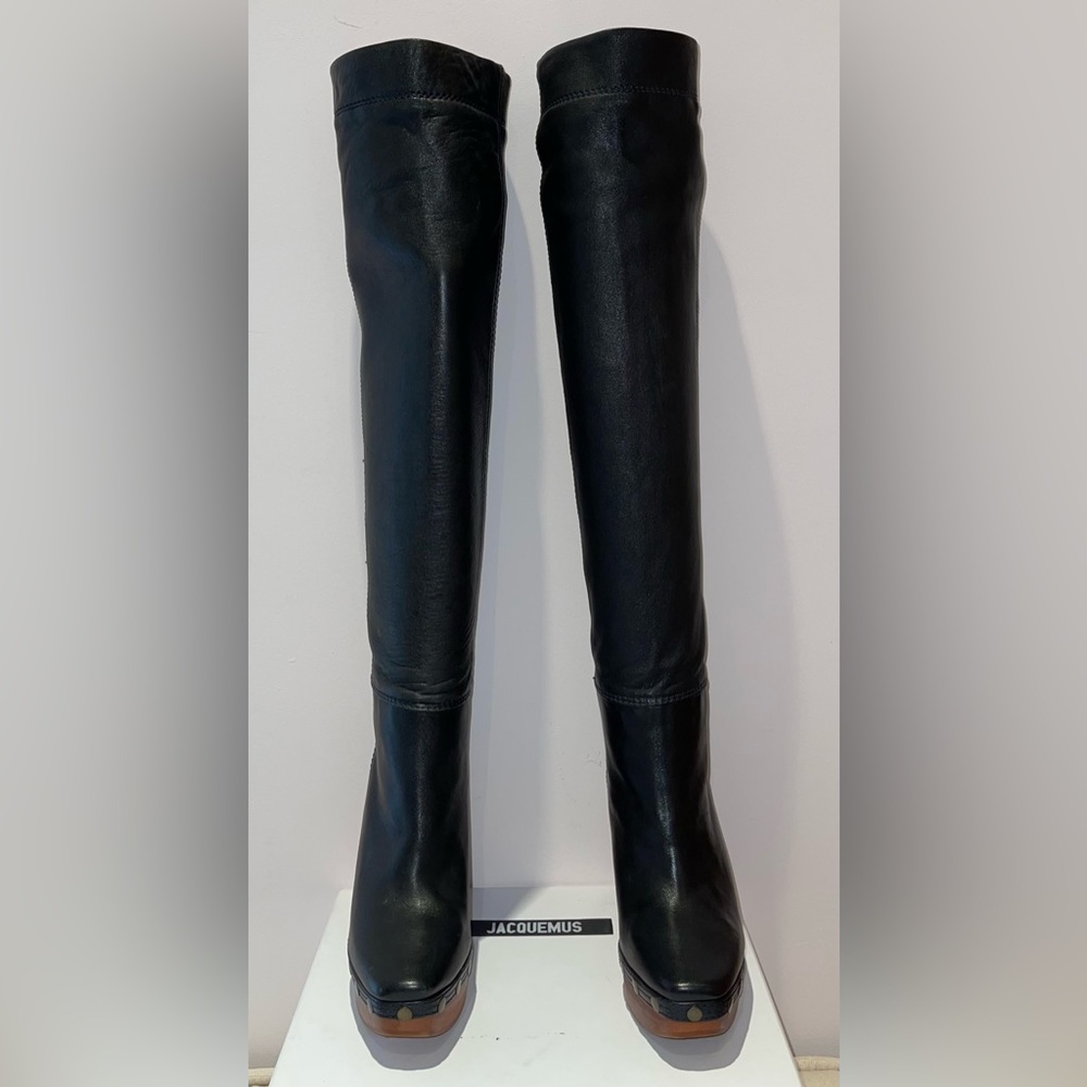 Jacquemus Les Bottes OTK Boot Black Leather Ladies
